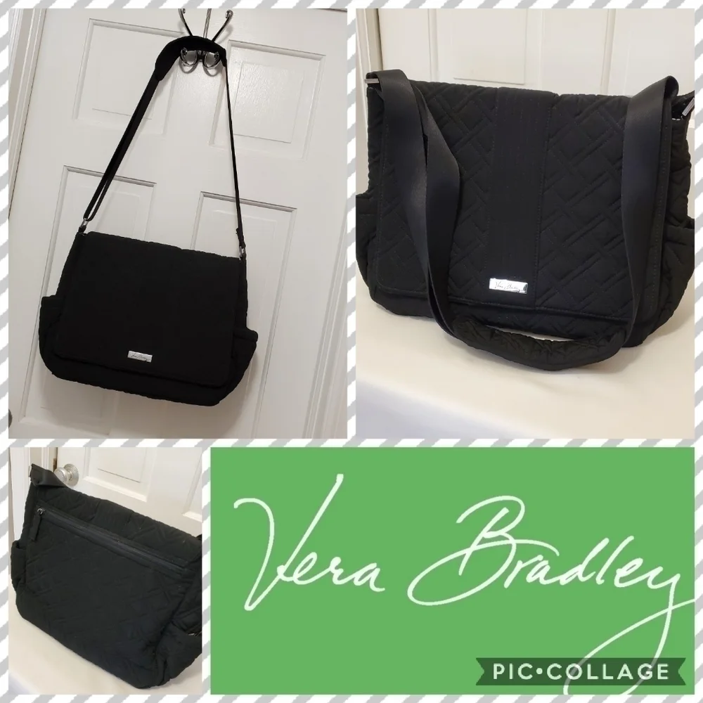 Vera Bradley Black Quilted Fully Lined Baby Bag